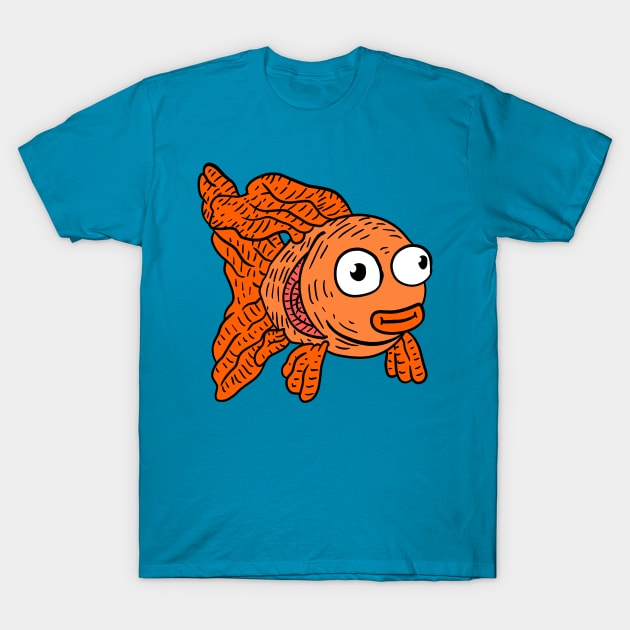 cute goldfish cartoon artwork. pet fish. T-Shirt by JJadx